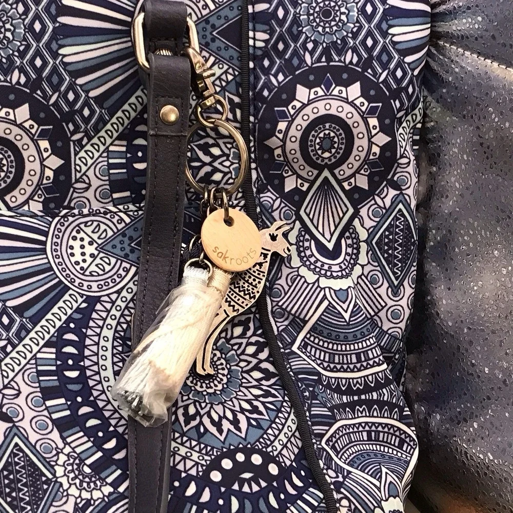 Brand New Sak roots Bag Tote‎ Metro With Llama Charms 14